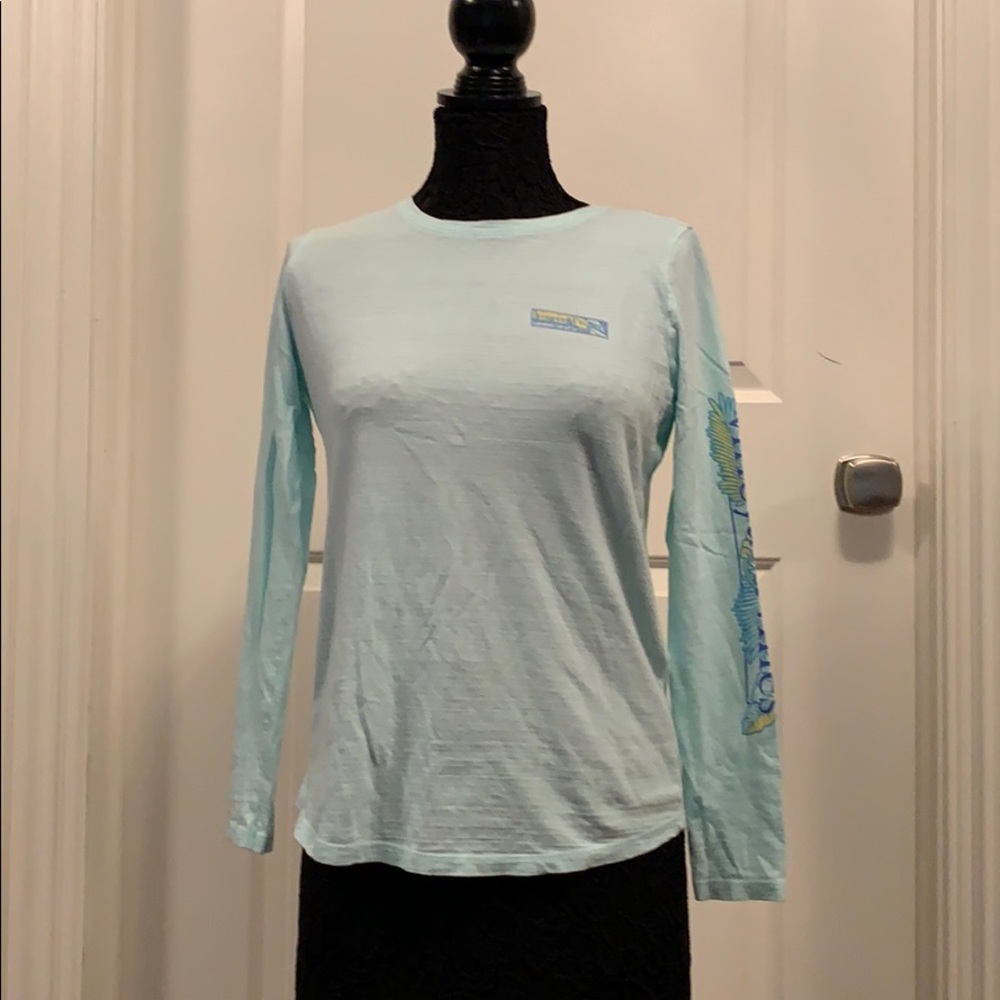 Long sleeve mint green Vineyard Vines shirt